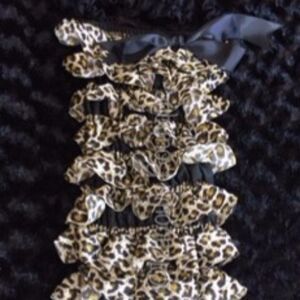 ****** Cheetah Satin Romper  CHL  Large 2T-3T  NWT Boutique